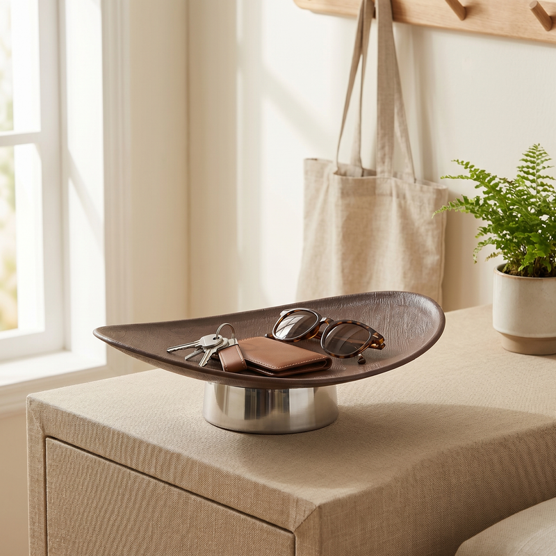 Plateau vide-poches ovale — Organiseur de chevet, vide-poches pour commode, plat à bijoux, rangement d'entrée, décoration moderne