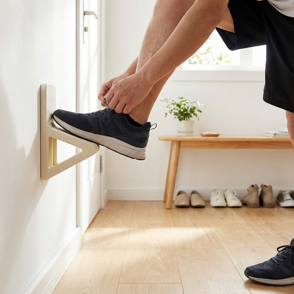 Entryway Shoe Tying