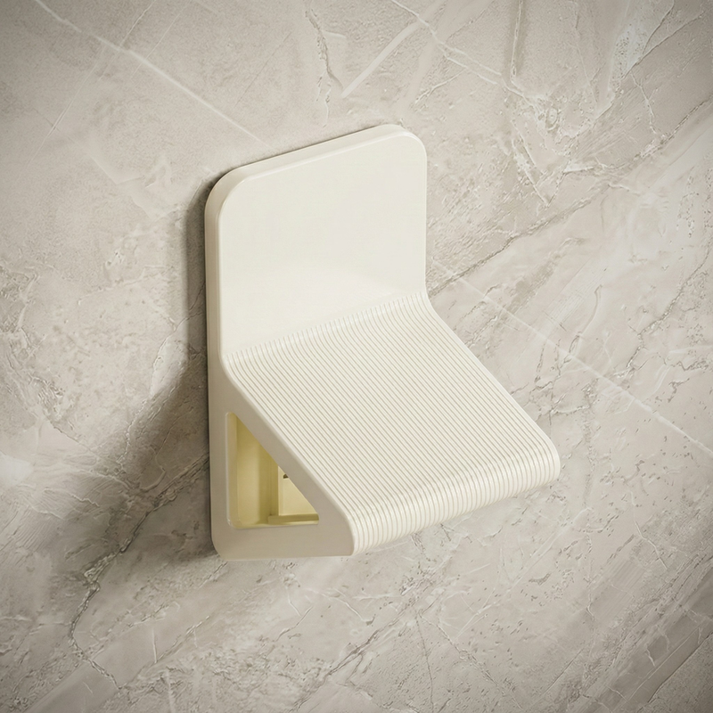 Wall Mounted Foot Rest – Adhesive No-Drill Step Stool for Shower, Shaving & Bathroom Entryway