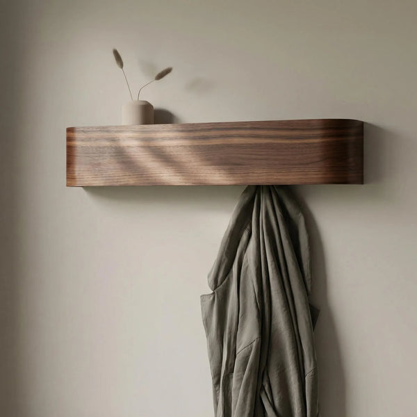Floating Wall Coat Rack with Hidden Hooks & Shelf – Wall-Mounted Coat Organizer for functional decor dimensions
