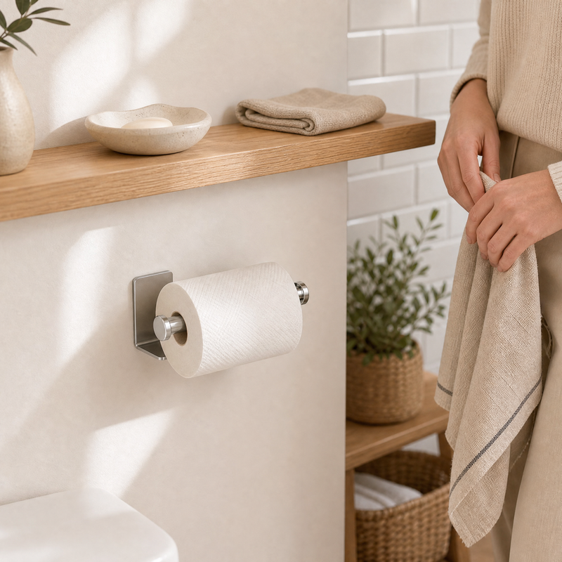 Porte-rouleau de papier adhésif — Fixation murale sans perçage pour salle de bain et cuisine