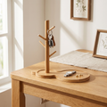 Bamboo Tree Branch Key Hanger with Storage Tray – Nordic Desktop Organizer Decor