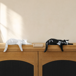 Geometric Cat Sculpture – Modern Resin Figurine for Shelf Desk Home Office Decor
