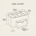 Makeup Storage Box – Multi-Compartment Desktop Organizer with Drawer for Bathroom Vanity Countertops