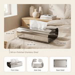 Stainless Steel Tissue Box – Sculptural Dispenser for Living Room Bedroom Desktop