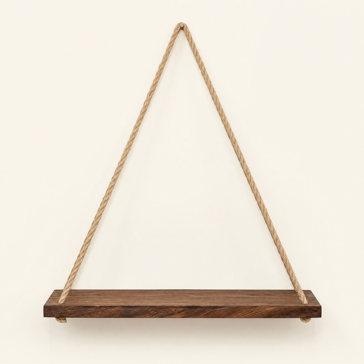 Wood Rope Hanging Wall Shelf – Pine Floating Shelves for Plants Home Decor Display