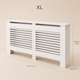 Modern Radiator Cover with Shelf – White Slatted MDF Heater Cabinet Living Room Decor