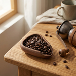 Wooden Coffee Scoop – Handcrafted Walnut Bean Dosing Cup for Kitchen Counter Espresso Bar