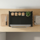 Microwave Shelf Organizer – Adjustable Height Iron Rack with 6 Hooks, Kitchen Counter Storage