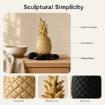 Pineapple Sculpture – Gold Crown Resin Decor for Coffee Table and Living Room