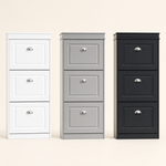Shoe Cabinet with 3 Flip Drawers – Slim Entryway Storage Rack, White Grey Black
