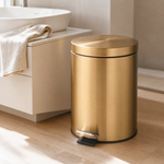 Gold Step Bin 5L – Champagne Steel Pedal Trash Can for Bathroom or Kitchen