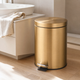 Gold Step Bin 5L – Champagne Steel Pedal Trash Can for Bathroom or Kitchen