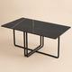 Modern Dining Table – Minimalist Rectangular Kitchen Table with Metal Frame for Small Apartments