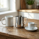 Coffee Latte Scale Cup – 304 Stainless Steel Milk Frothing Pitcher with Internal Scale