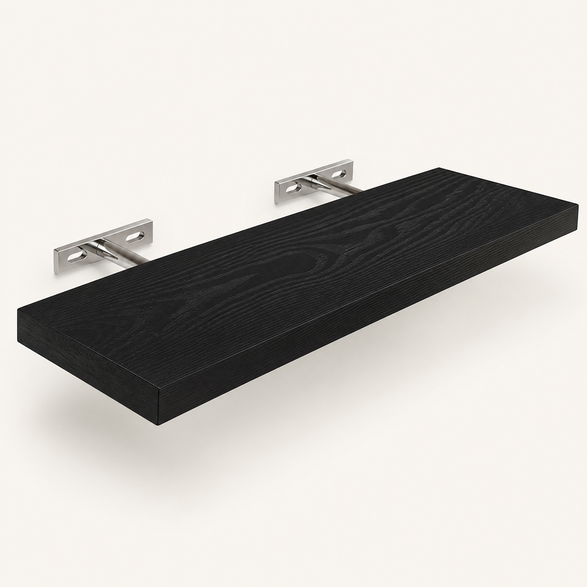 Solid Wood Floating Wall Shelf – Bracket Mount Storage Display Living Room Bedroom
