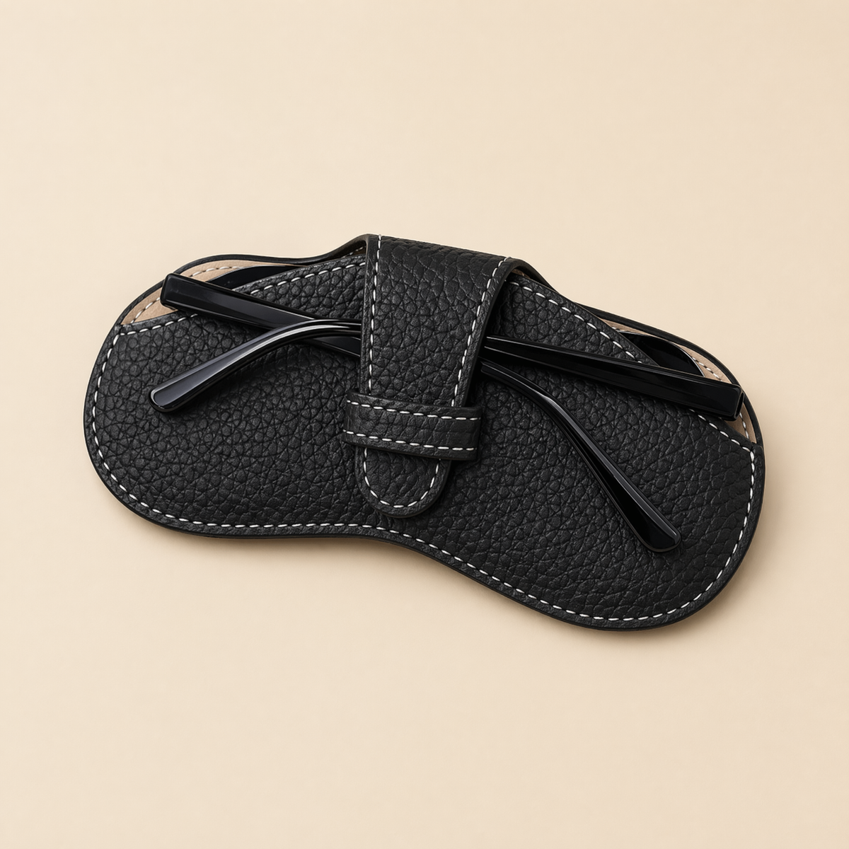 Sunglasses Case Pouch – Sandal Shaped PU Leather Eyewear Bag Portable Glasses Protector