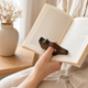 Wooden Cat Book Page Holder – Finger Ring Bookmark for Readers, Minimalist Wood Gift