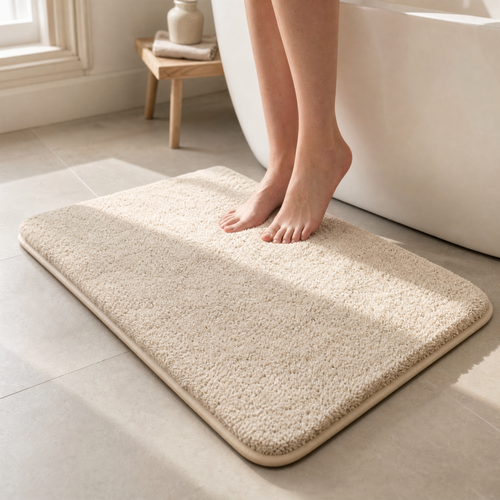 Soft Bathroom Floor Mat – Water Absorbent Anti-Slip Plush Rug Bedroom Door
