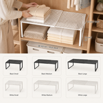 Expandable Closet Shelf – Adjustable Stackable Cabinet Organizer Wardrobe Divider