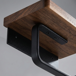 Toilet Paper Holder with Shelf – Wall Mounted Walnut Wood Storage Bathroom Organizer