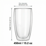 Double Wall Glass Coffee Mug – Heat Resistant Borosilicate Cup for Hot and Cold Drinks