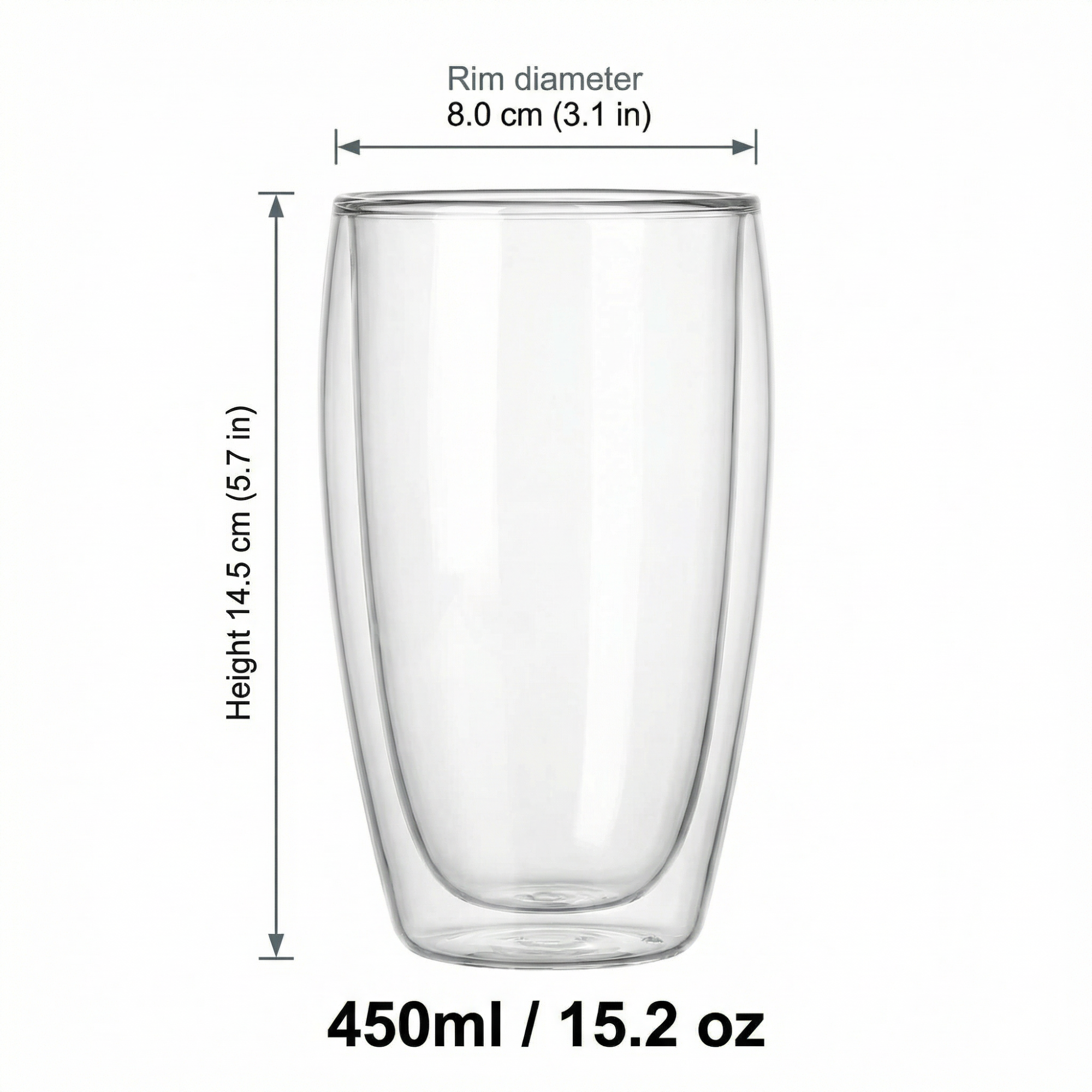 Double Wall Glass Coffee Mug – Heat Resistant Borosilicate Cup for Hot and Cold Drinks