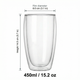Double Wall Glass Coffee Mug – Heat Resistant Borosilicate Cup for Hot and Cold Drinks