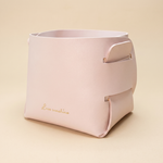 PU Leather Storage Basket – Folding Desktop Organizer for Pens Keys Cosmetics Minimalist Home Decor