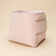 PU Leather Storage Basket – Folding Desktop Organizer for Pens Keys Cosmetics Minimalist Home Decor