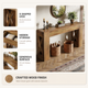 Farmhouse Console Table with Drawers – X-Shaped Legs, Entryway Hallway Sofa Table