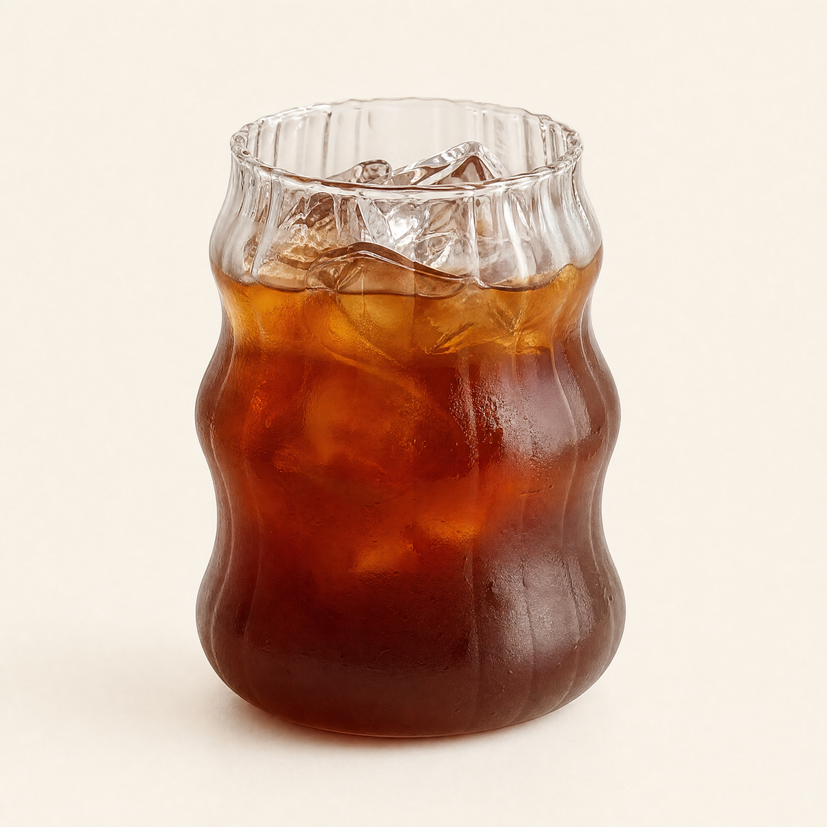 Wavy Glass Tumbler Set – Borosilicate Coffee Cup Iced Drink Home Bar Decor