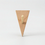 Modern Wooden Wall Hook – Self Adhesive Storage Hook with Angled Brass Peg for Home