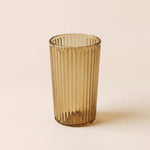 Textured Glass Toothbrush Holder – Bathroom Storage, Countertop Cup, Minimalist Vanity Accessory