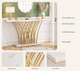 Modern Entryway Console Table – Gold Metal Base, Faux Marble Top, Hallway Sofa Table