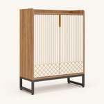 Shoe Cabinet with Doors – 5-Tier Storage, Gold Accents, Hallway Bedroom Living Room