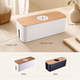 Cable Storage Box Bamboo Lid – Power Strip Organizer Wire Hider for Home Office Desk