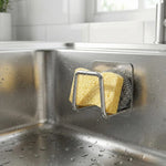 Adhesive Kitchen Hooks – Space Saving Stainless Steel Holder for Sponges, Cutting Boards & Cabinet Doors