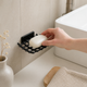 Wall Mounted Soap Dish – Drill-Free Grid Drainage Rack for Bathroom, Black or White