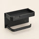 Toilet Paper Holder with Shelf – Wall Mount Aluminum Phone Storage Bathroom Organizer