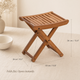 Bamboo Folding Bath Stool – Portable Shower Seat for Sauna Spa Shaving Compact Storage