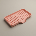Silicone Soap Tray with Drain Spout – Self-Draining Dish for Kitchen and Bathroom Countertops