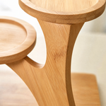 2-Tier Bamboo Plant Stand – Compact Shelf for Desktop, Office and Home Decor
