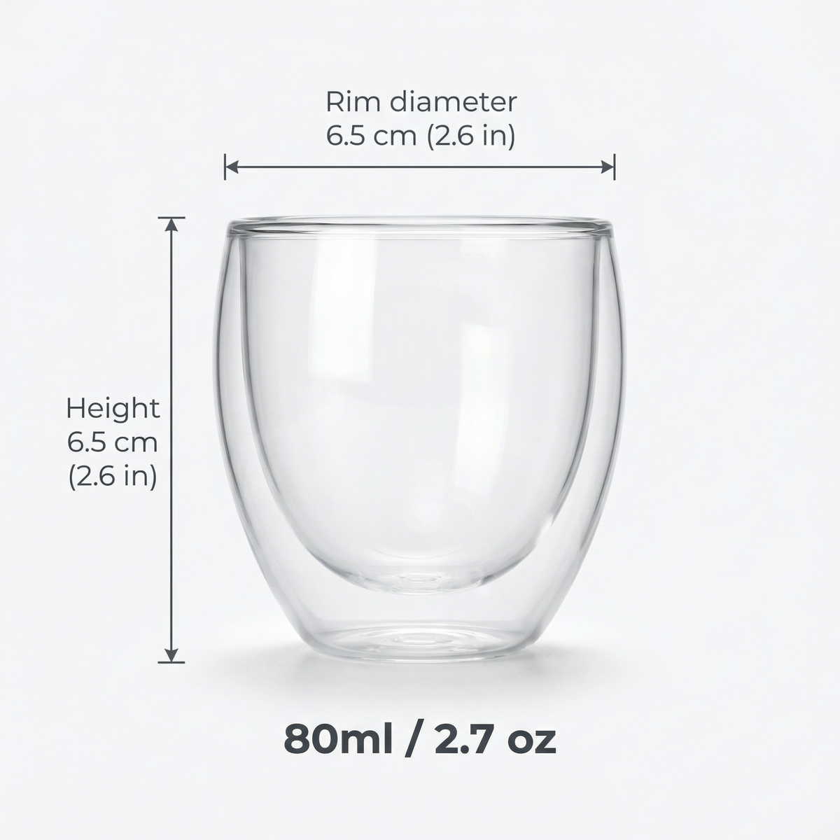 Double Wall Glass Coffee Mug – Heat Resistant Borosilicate Cup for Hot and Cold Drinks