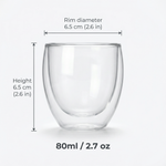 Double Wall Glass Coffee Mug – Heat Resistant Borosilicate Cup for Hot and Cold Drinks