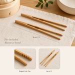 Bamboo Food Tongs Set of 2 – Kitchen Tongs for Toast Bread Tea Sugar Salad