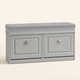 Shoe Storage Bench with Cushion – 2 Flip Drawers Entryway Seat White Hallway