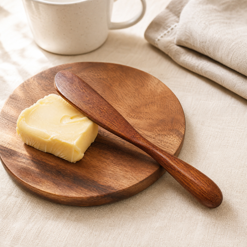 Wooden Butter Knife – Smooth Wood Spreader for Bread Cheese Jam Minimalist Kitchen