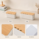Cable Management Box with Bamboo Lid – Cord Organizer for Desk Power Strip and TV Wires