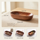 Wooden Serving Tray – Oval Boat Shape for Breakfast Snacks Jewelry Entryway Organizer Home Decor